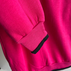 1980s Two Tone Pink and Black SUPER DUPER SOFT and Slouchy Pocket Sweatshirt