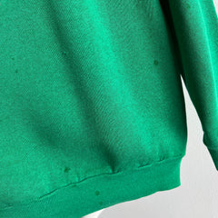 1980s Kelly Green Tultex Raglan with Dark Green Spots.