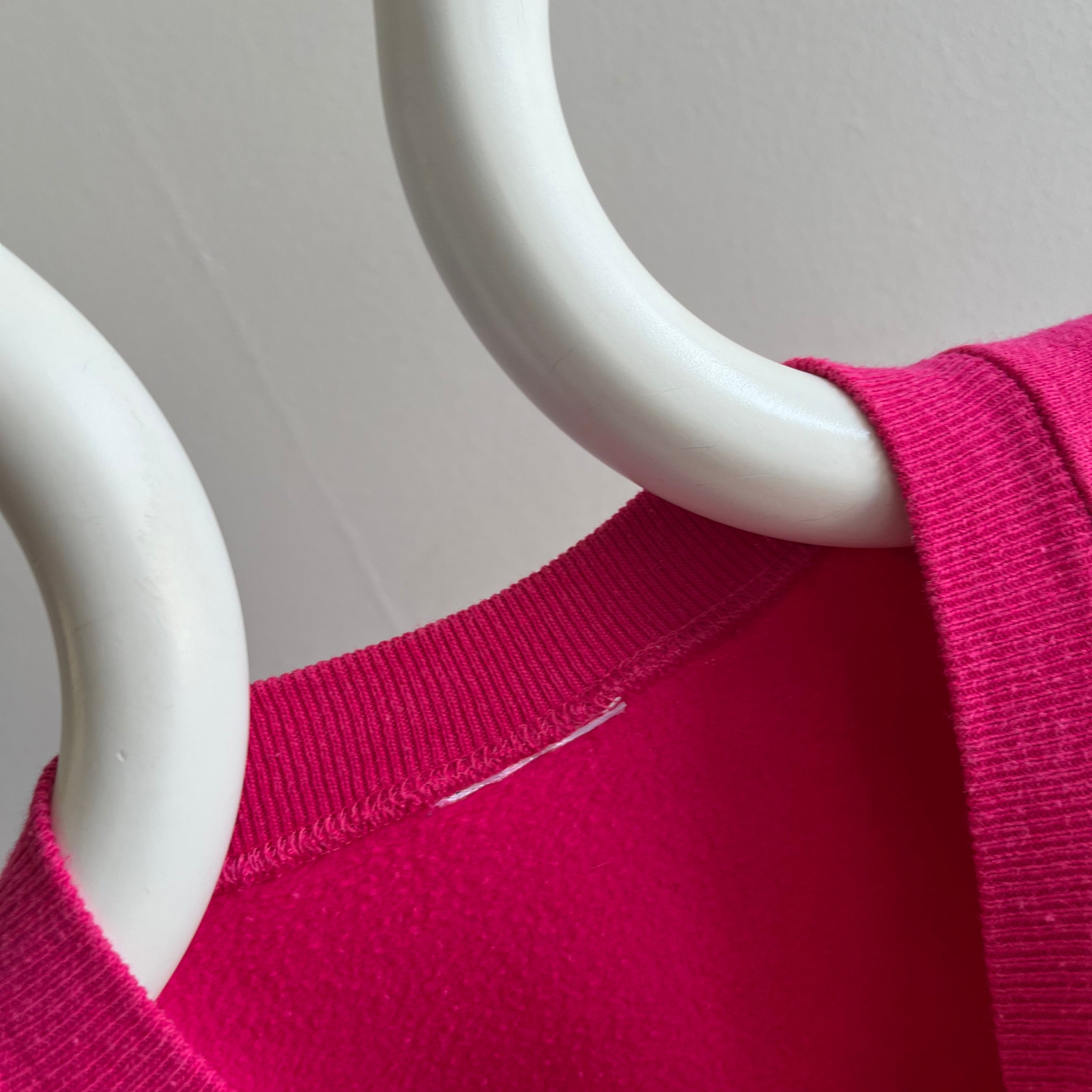 1990s Magenta Pink Slouchy Raglan Sweatshirt