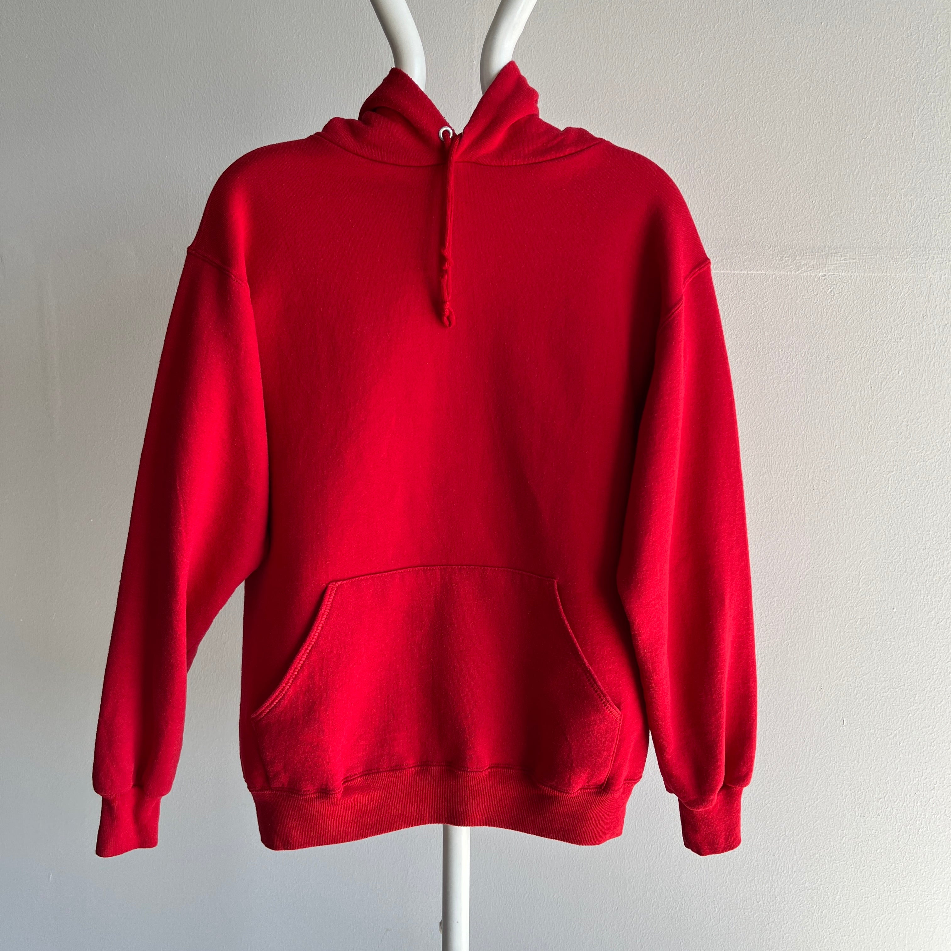 1980s Cardinal Red Pullover Hoodie by Jerzees