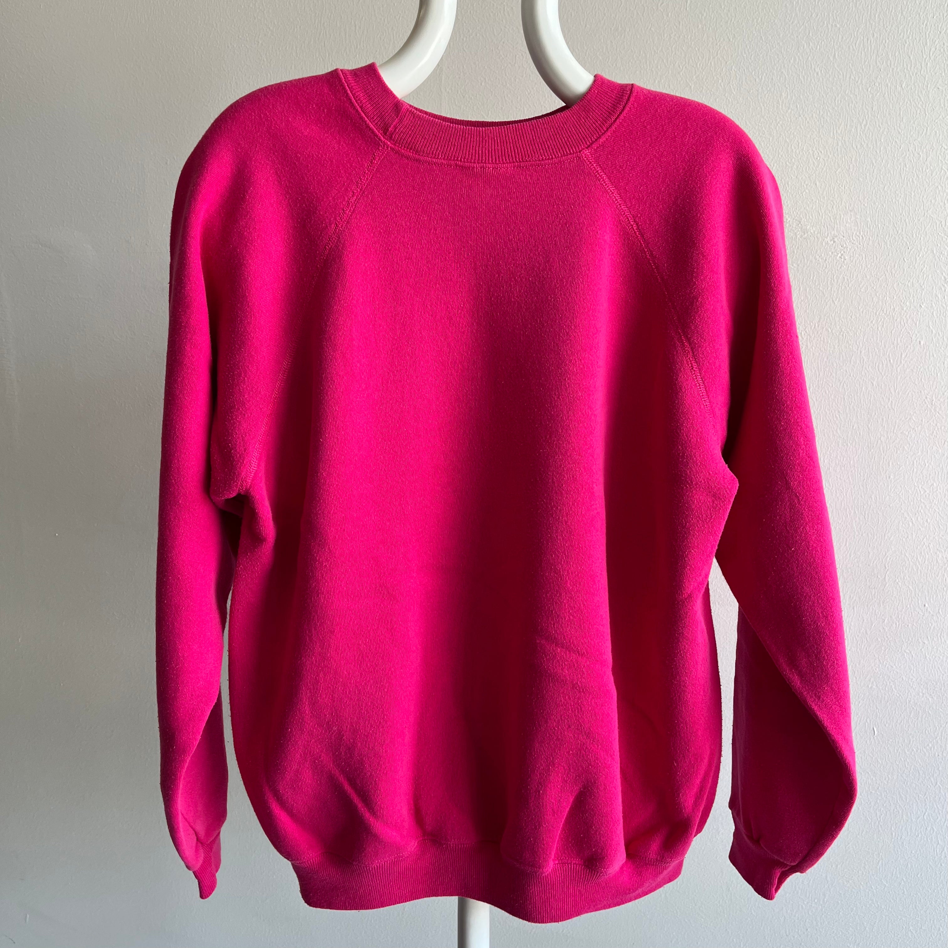 1990s Magenta Pink Slouchy Raglan Sweatshirt