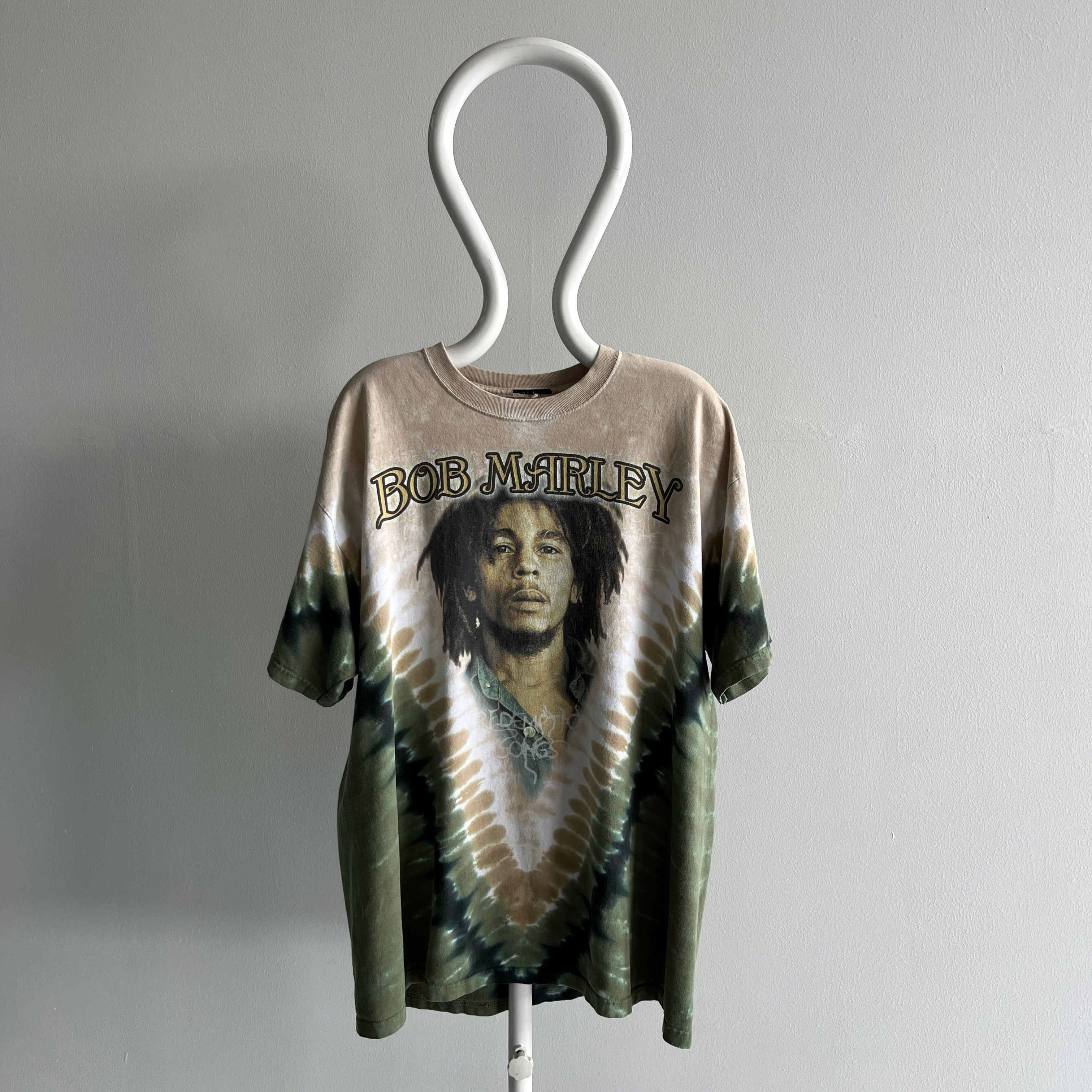 2000s Bob Marley Songs of Redemption Front and Back Tie Dye T-Shirt