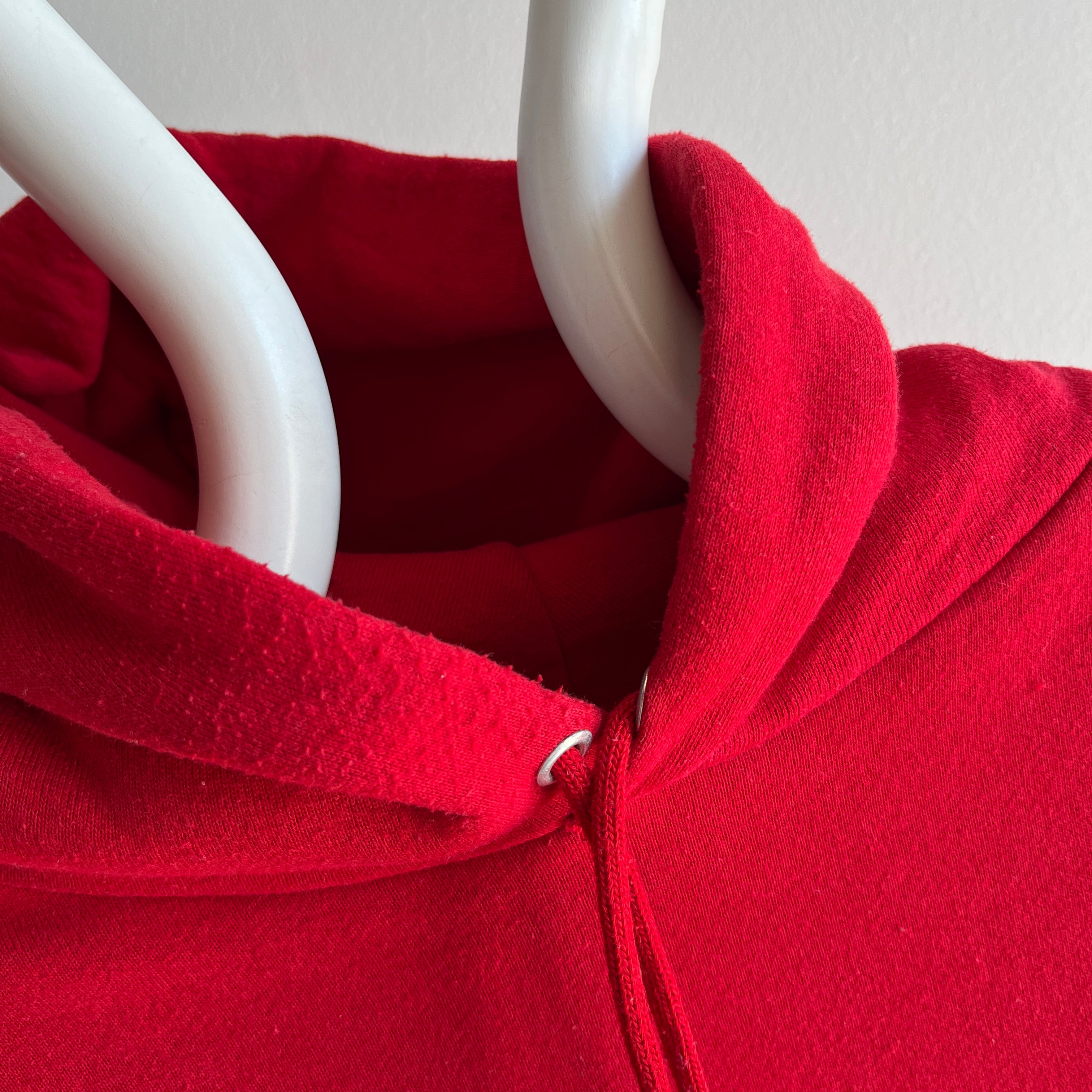 1980s Cardinal Red Pullover Hoodie by Jerzees