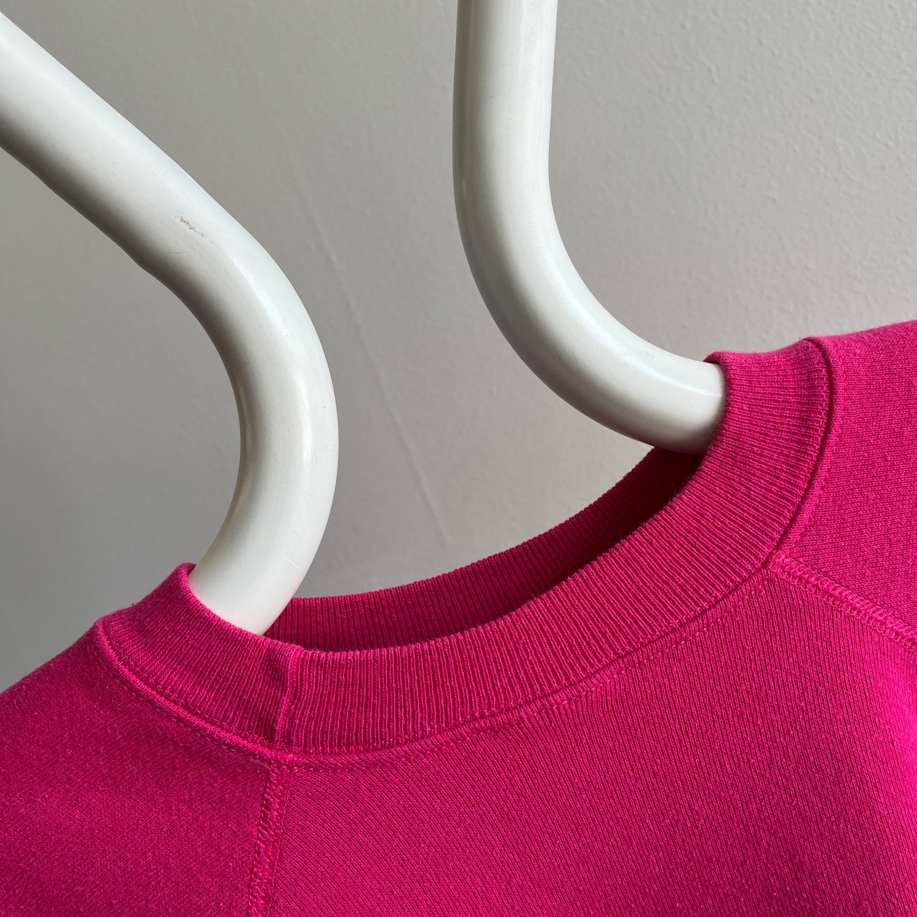 1990s Magenta Pink Slouchy Raglan Sweatshirt