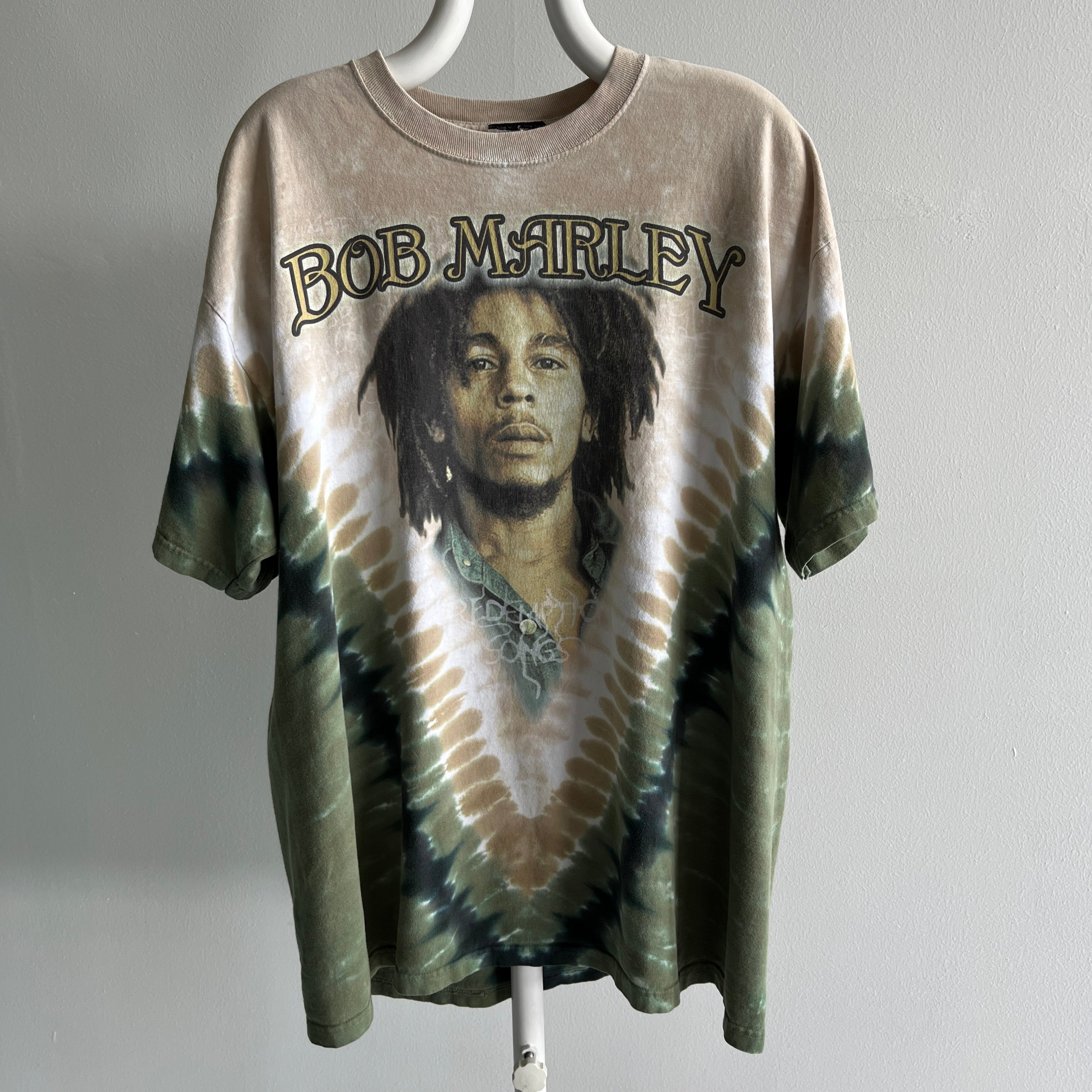 2000s Bob Marley Songs of Redemption Front and Back Tie Dye T-Shirt