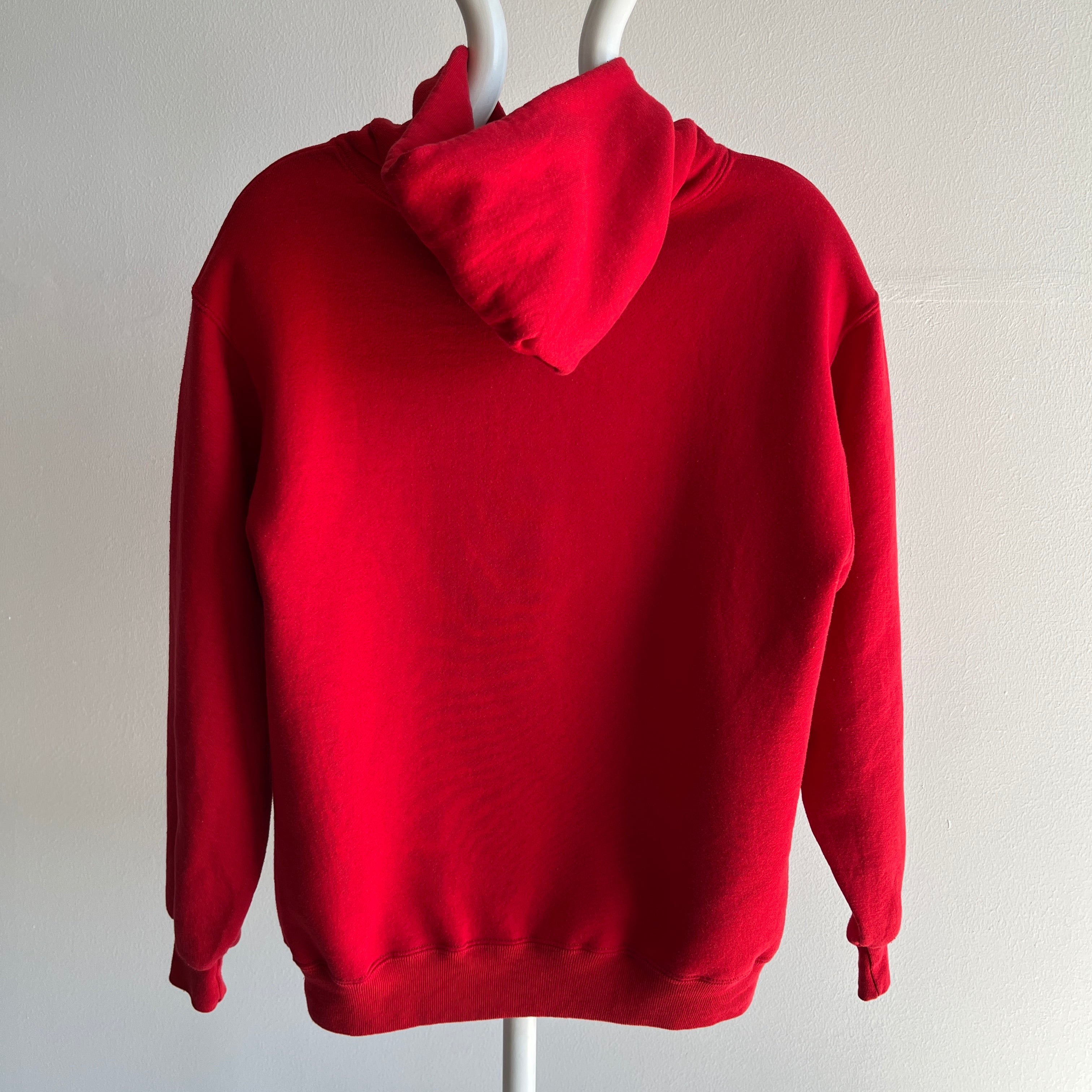 1980s Cardinal Red Pullover Hoodie by Jerzees