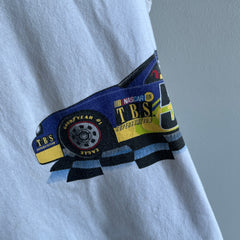 1990s NASCAR on TBS Superstation Wrap Around Cotton T-Shirt - Stained