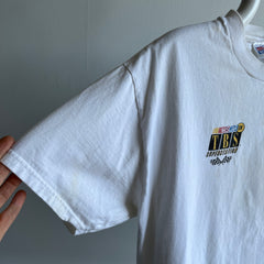 1990s NASCAR on TBS Superstation Wrap Around Cotton T-Shirt - Stained