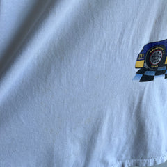 1990s NASCAR on TBS Superstation Wrap Around Cotton T-Shirt - Stained