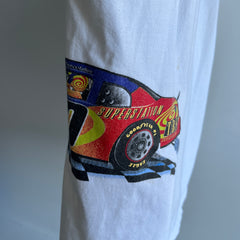 1990s NASCAR on TBS Superstation Wrap Around Cotton T-Shirt - Stained