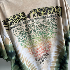 2000s Bob Marley Songs of Redemption Front and Back Tie Dye T-Shirt