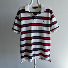 1990s/2000s Ralph Lauren Red, White and Blue Classic Polo Shirt