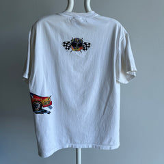 1990s NASCAR on TBS Superstation Wrap Around Cotton T-Shirt - Stained