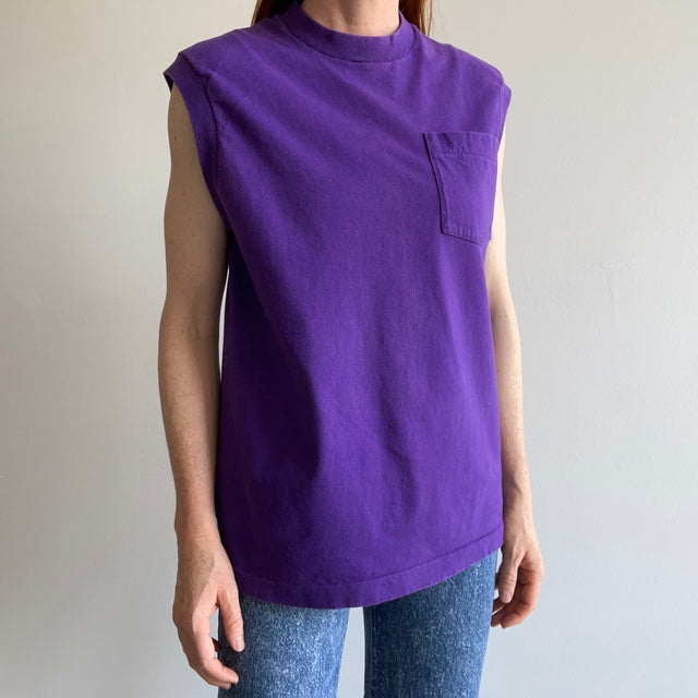 1980s Purple Cotton Muscle Tank (Selvedge Pocket)