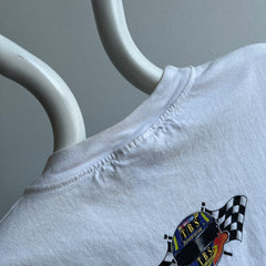 1990s NASCAR on TBS Superstation Wrap Around Cotton T-Shirt - Stained