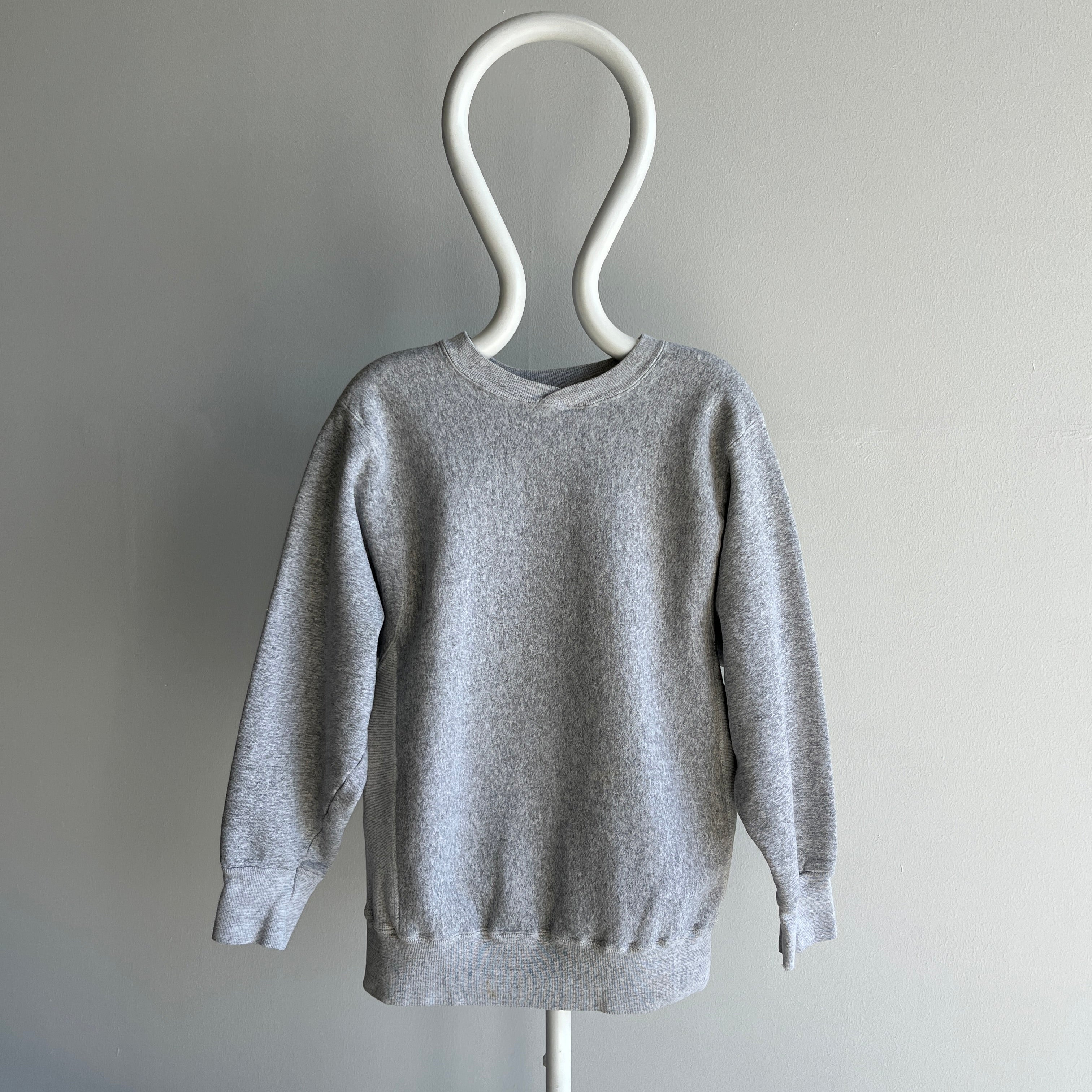 1980s Reverse Weave Blank Gray Sweatshirt - Heavyweight