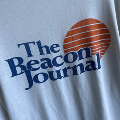 1980s Super Stained The Beacon Journal Long Sleeve Front and Back T-Shirt
