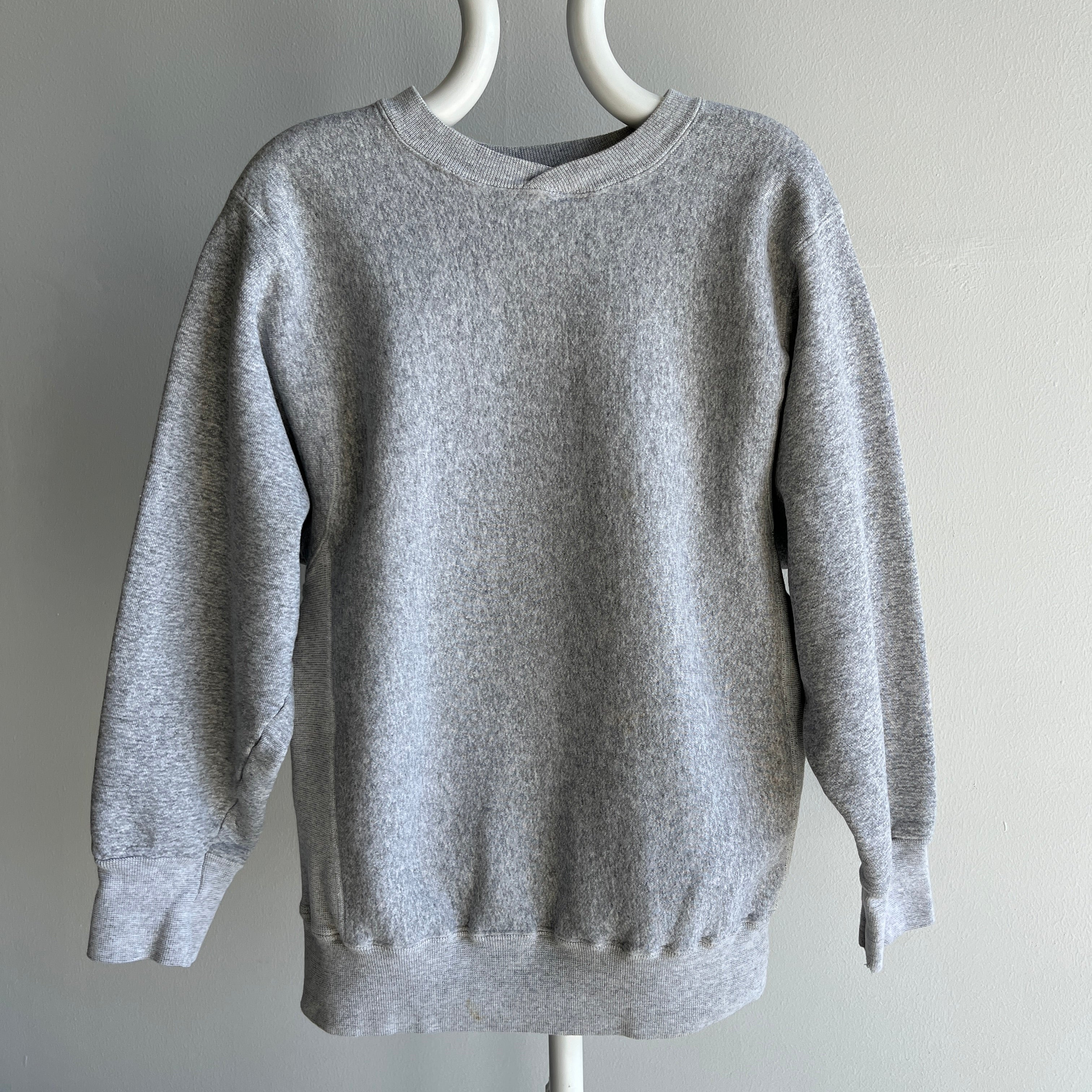 1980s Reverse Weave Blank Gray Sweatshirt - Heavyweight