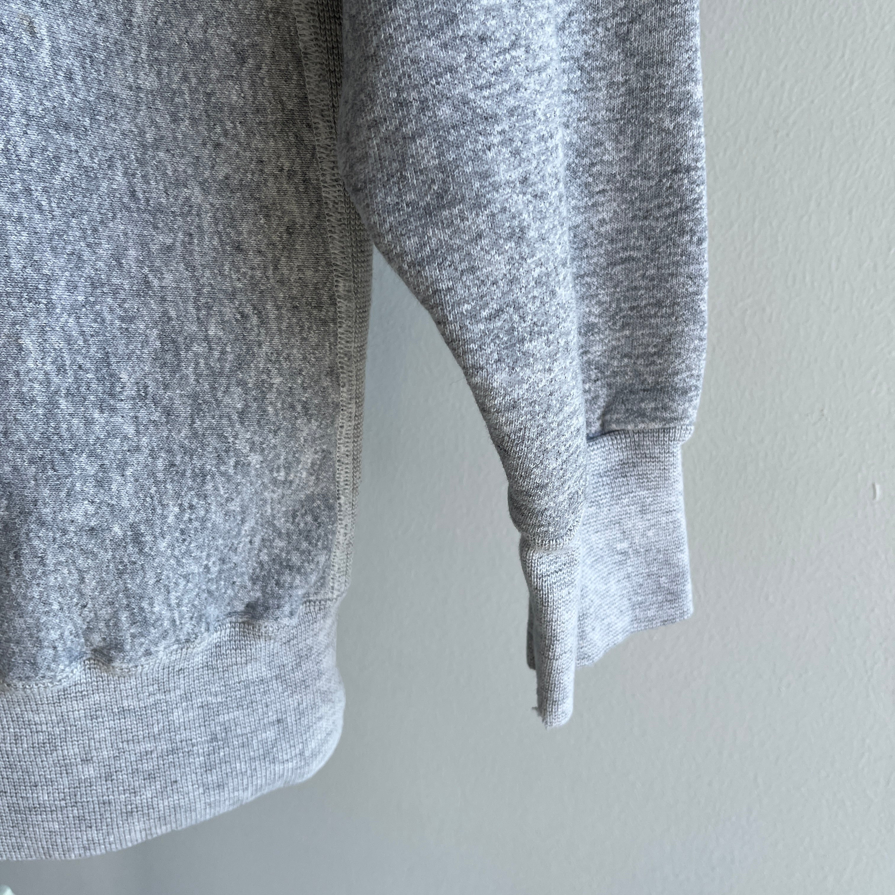 1980s Reverse Weave Blank Gray Sweatshirt - Heavyweight