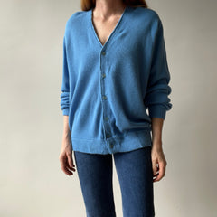 1980s Sky Blue Grandpa Cardigan