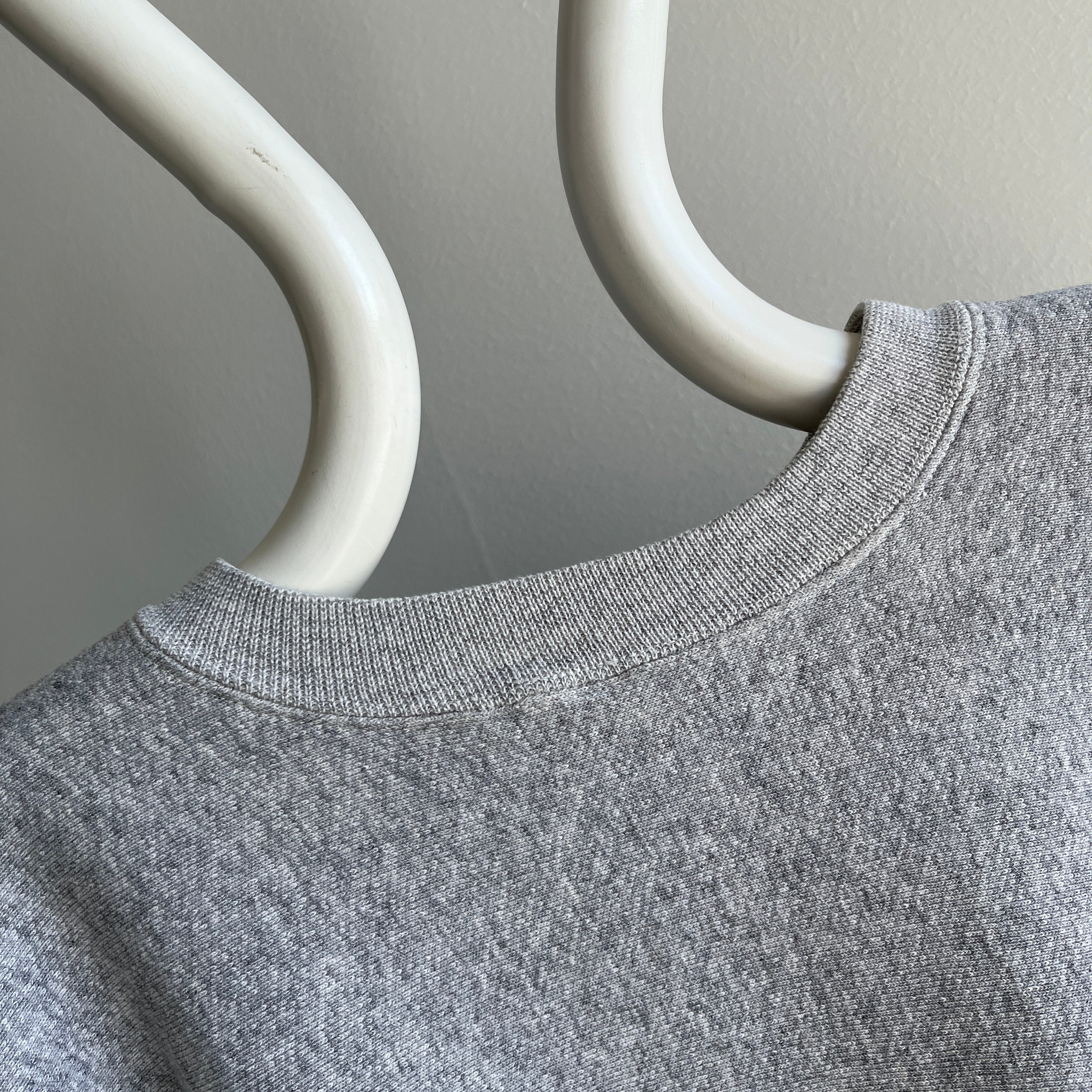 1980s Reverse Weave Blank Gray Sweatshirt - Heavyweight