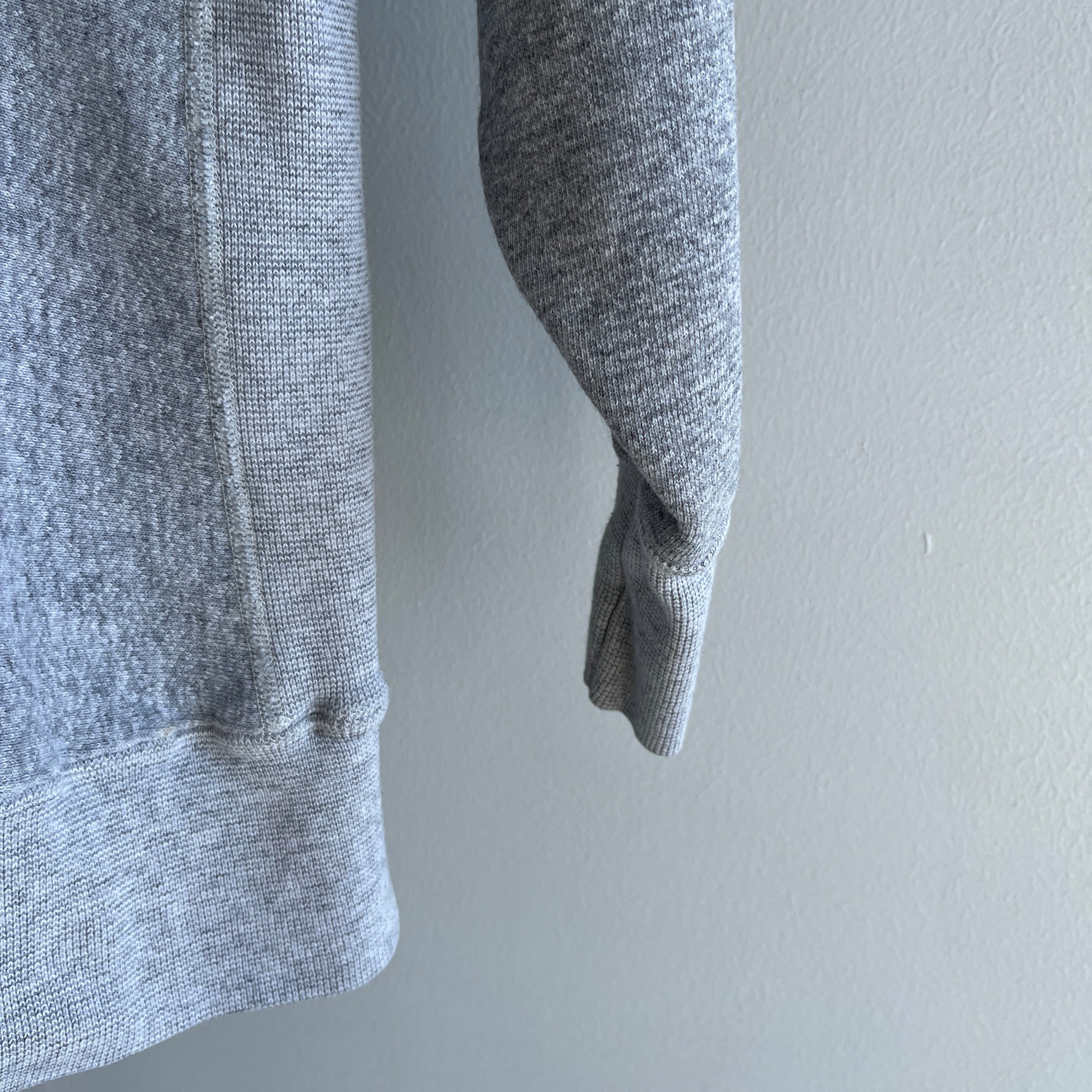 1980s Reverse Weave Blank Gray Sweatshirt - Heavyweight