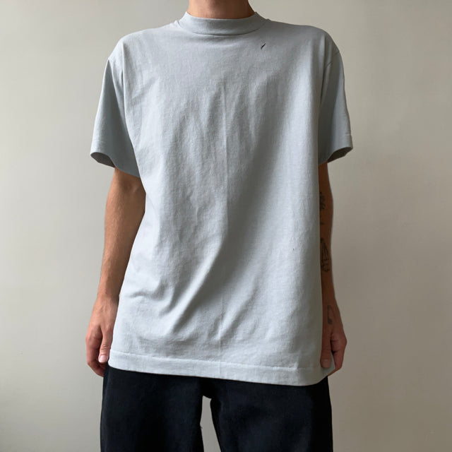 1980s Blank Grey/Baby Blue T Shirt