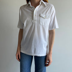 1980s Blank White Golf Style Polo Shirt