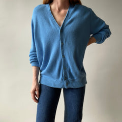 1980s Sky Blue Grandpa Cardigan