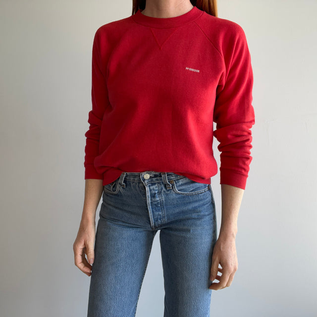 1970/80s McGregor Red Sweatshirt with a Single Gusset