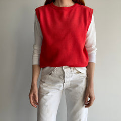 1980s Sun Faded Red Warm Up Sweatshirt Vest - YES!!!!