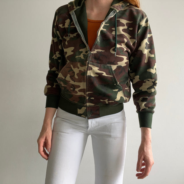 1970/80s Insulated Camo Zip Up Hoodie