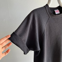 1980s Thinned Out Split Collar Thrashed to Perfection Blank Black DIY Warm Up