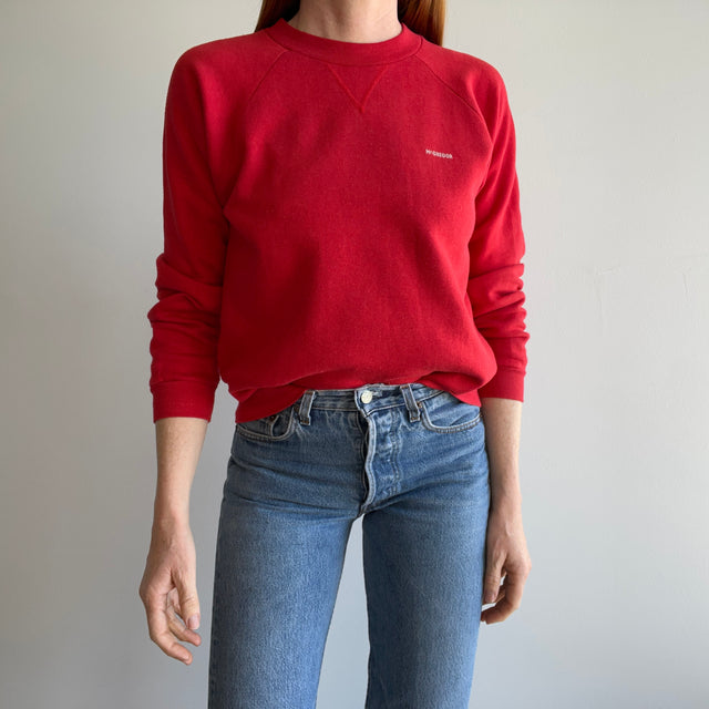 1970/80s McGregor Red Sweatshirt with a Single Gusset