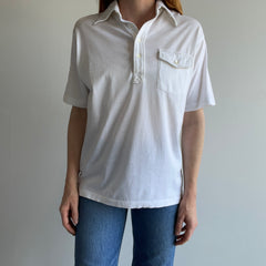 1980s Blank White Golf Style Polo Shirt