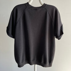 1980s Thinned Out Split Collar Thrashed to Perfection Blank Black DIY Warm Up