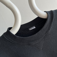 1990s Larger Blank Black Single V Sweatshirt with Very Little Wear