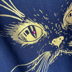 1990s Metallic Cat Face with Rhinestone Eyes Masterpiece