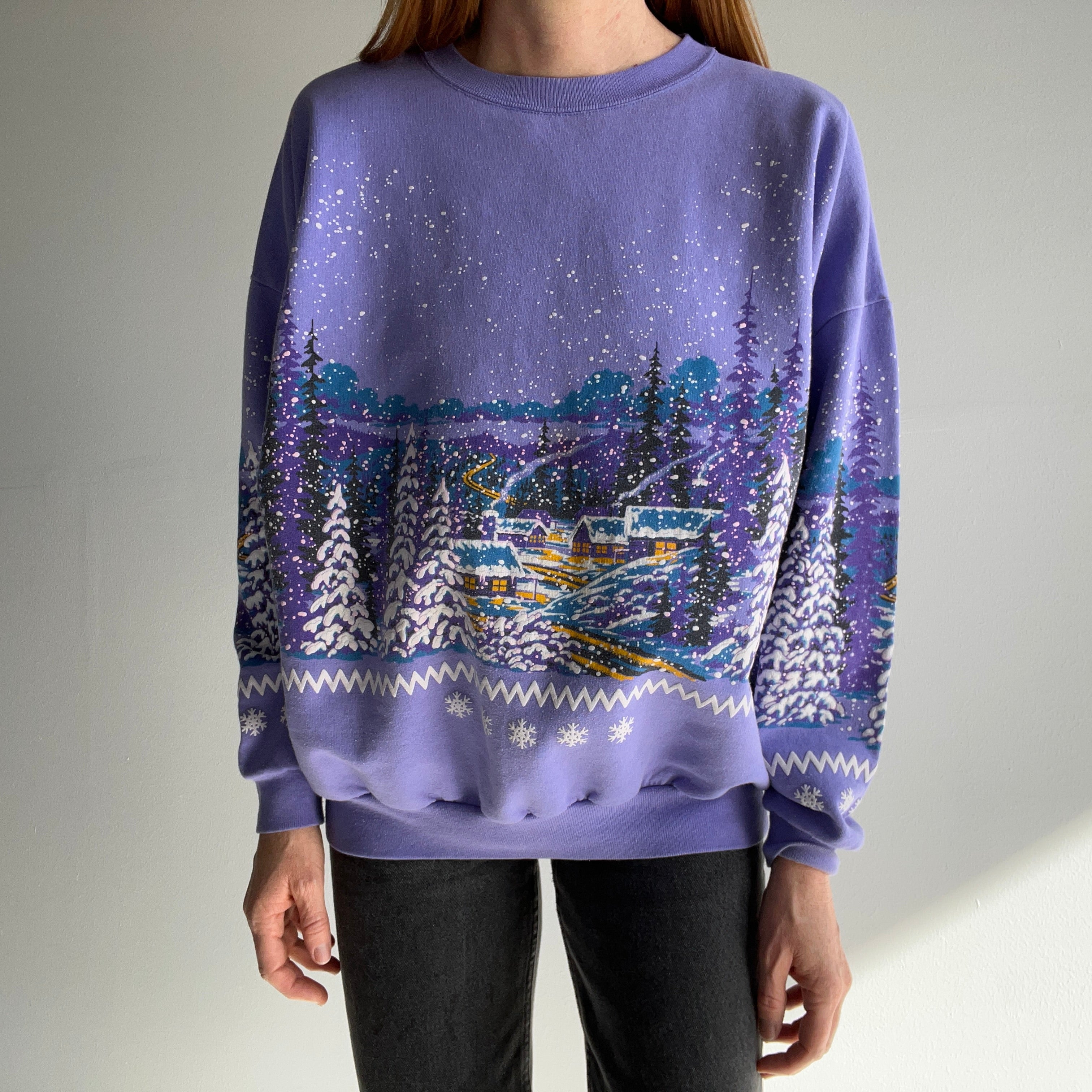 1991 Winter Scape Wrap Around Sweatshirt