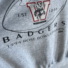 1994 Wisconsin Badgers Sweatshirt with A Tattered Split Collar - YES!