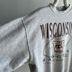 1994 Wisconsin Badgers Sweatshirt with A Tattered Split Collar - YES!