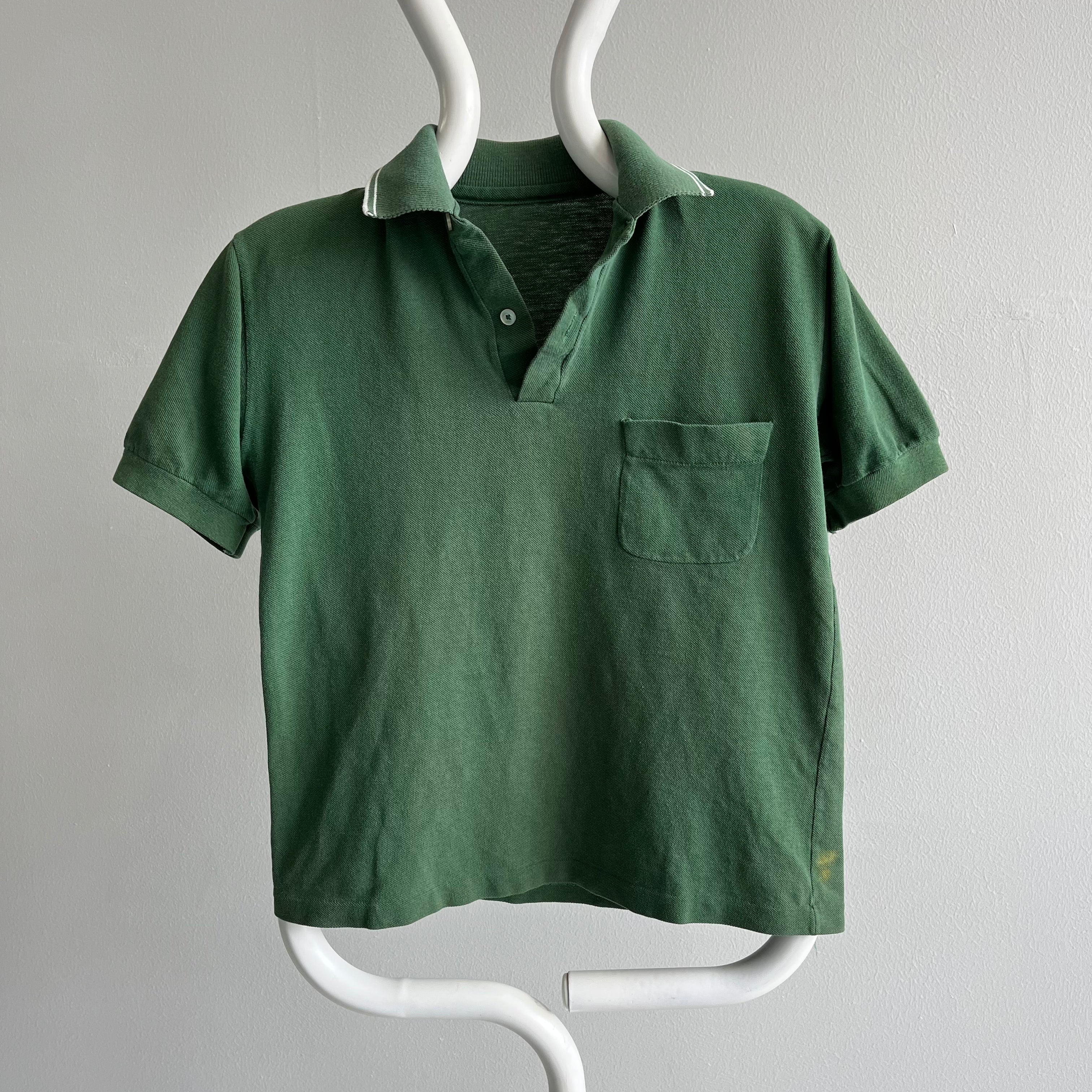 1970/80s Dark Green Smaller Sized Pocket Polo - So Good