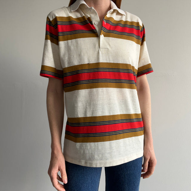 1980s Striped Polo Shirt - WOW