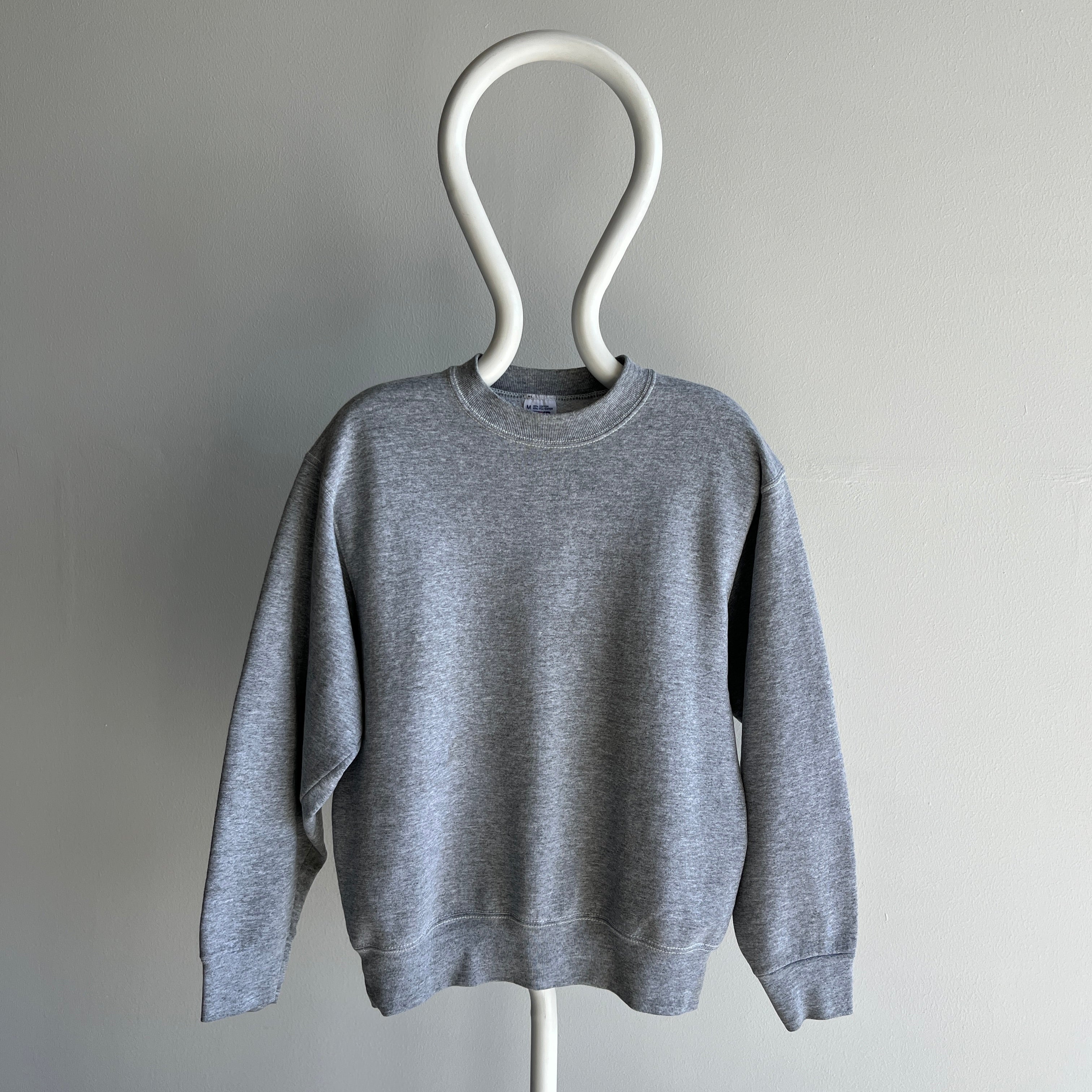 1980s BVD Blank Gray Sweatshirt with Contrast Stitching