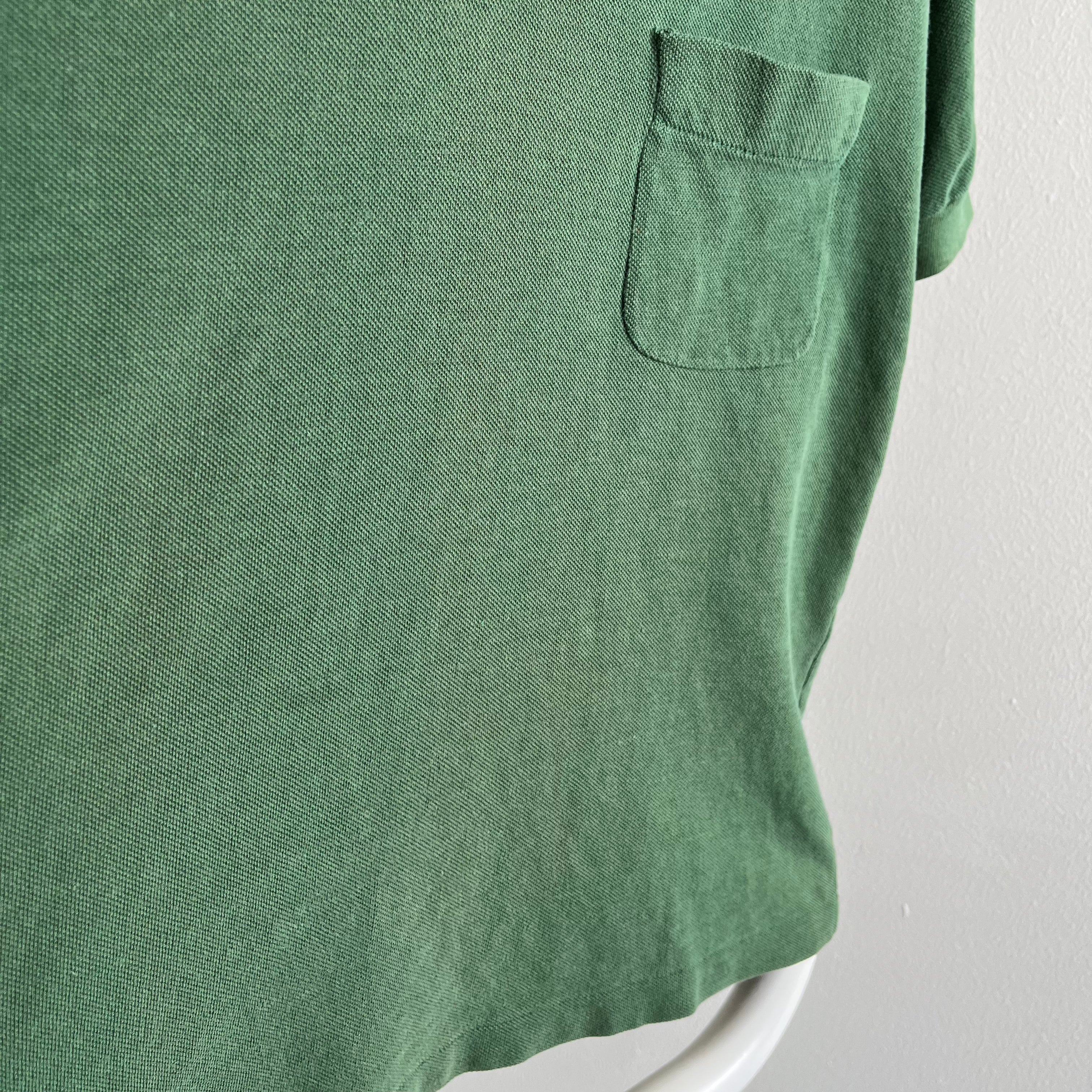 1970/80s Dark Green Smaller Sized Pocket Polo - So Good