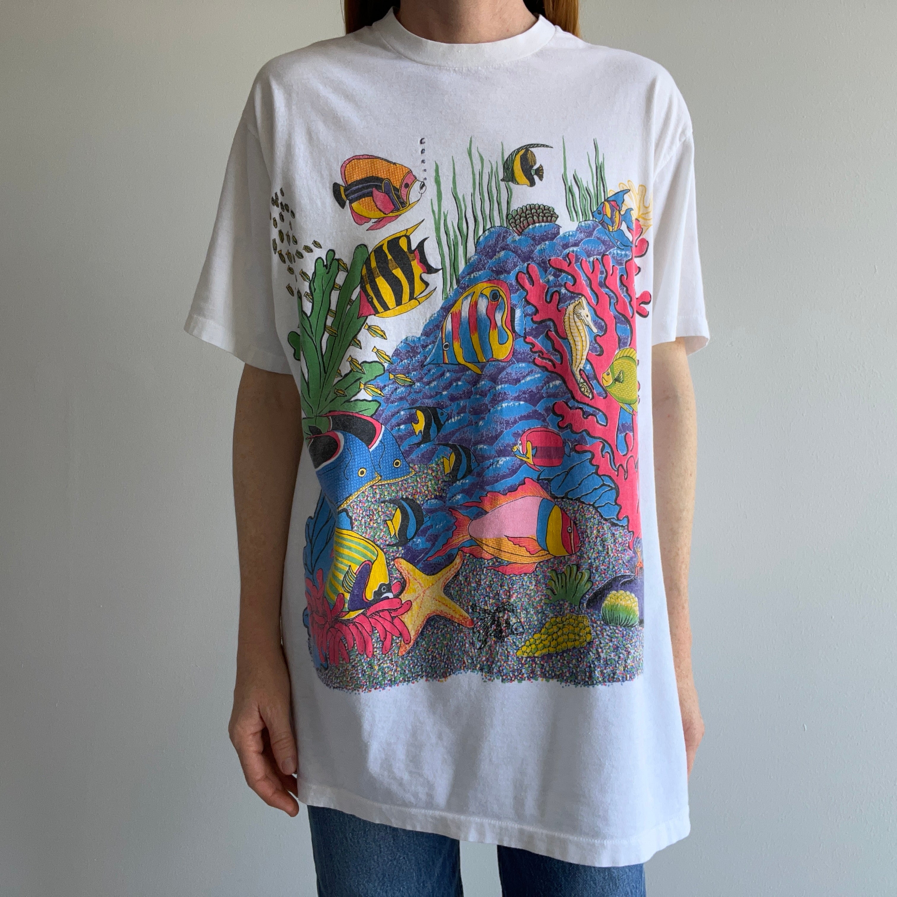 1980s Under The Sea Lovely Graphic T-Shirt (Longer)