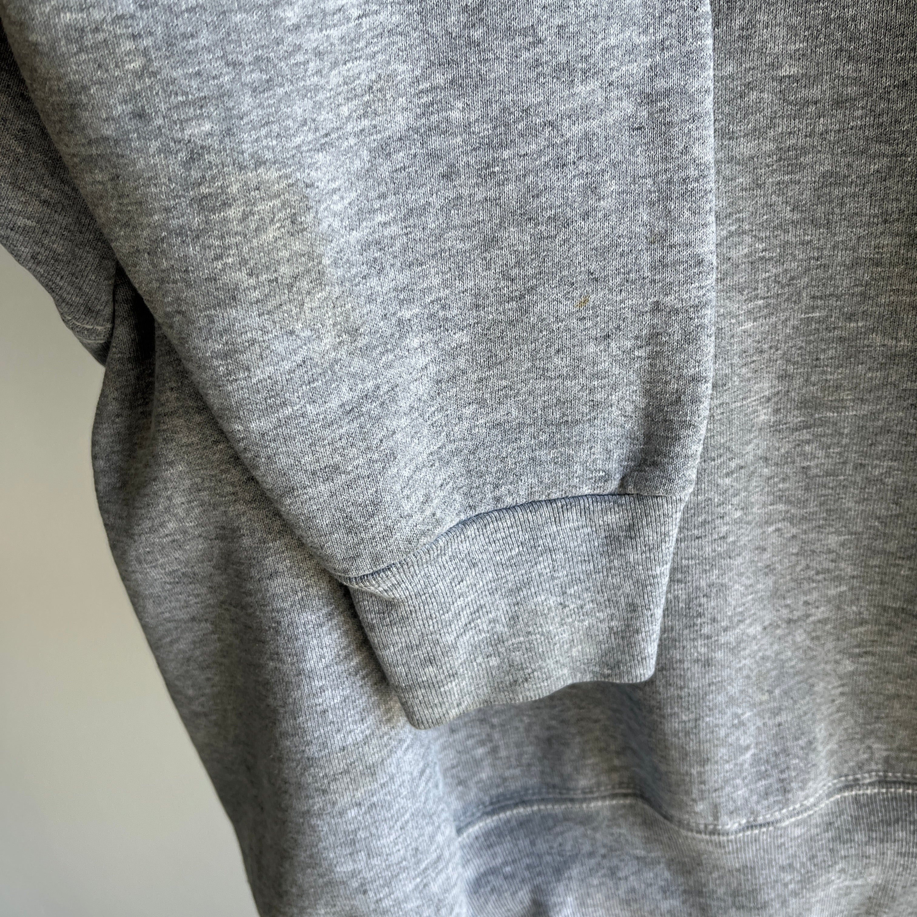 1980s BVD Blank Gray Sweatshirt with Contrast Stitching