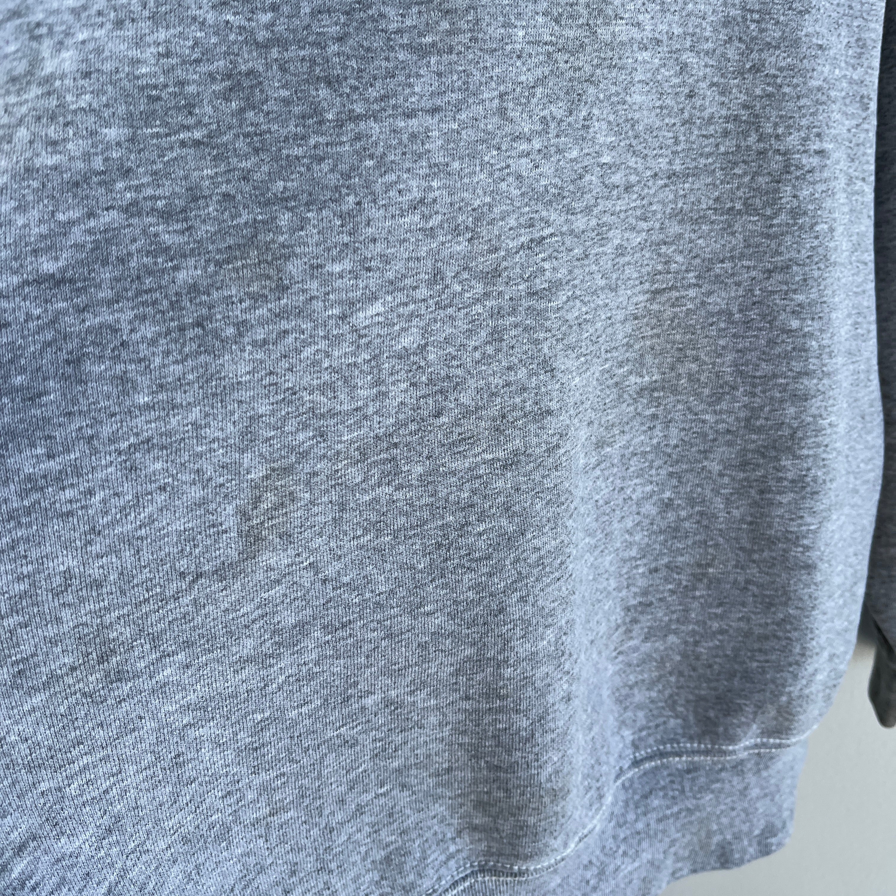 1980s BVD Blank Gray Sweatshirt with Contrast Stitching