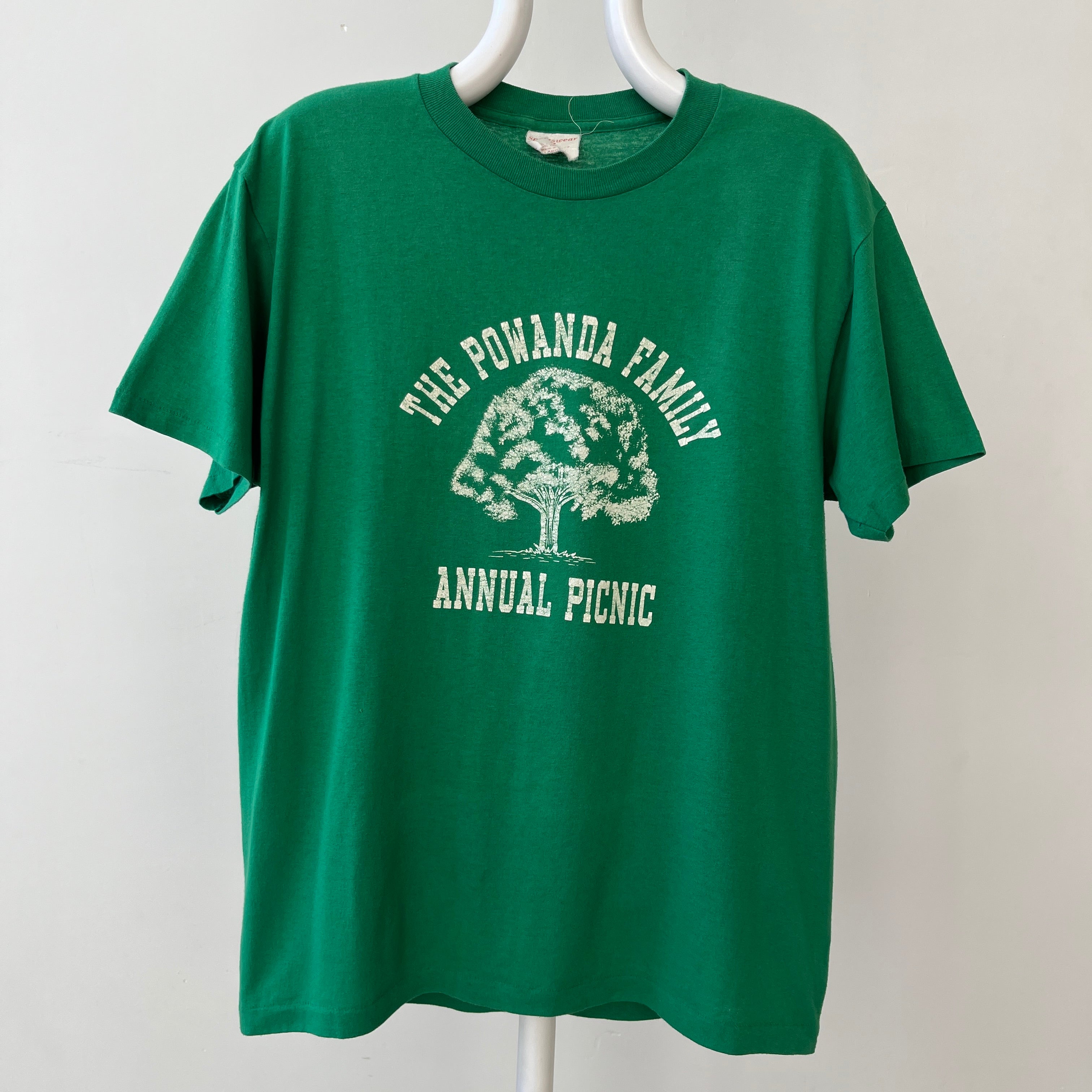 1980s The Powanda Family Picnic Green T Shirt