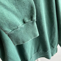 1990s 100% Cotton USA Made Relaxed Fit Dark Green Sweatshirt